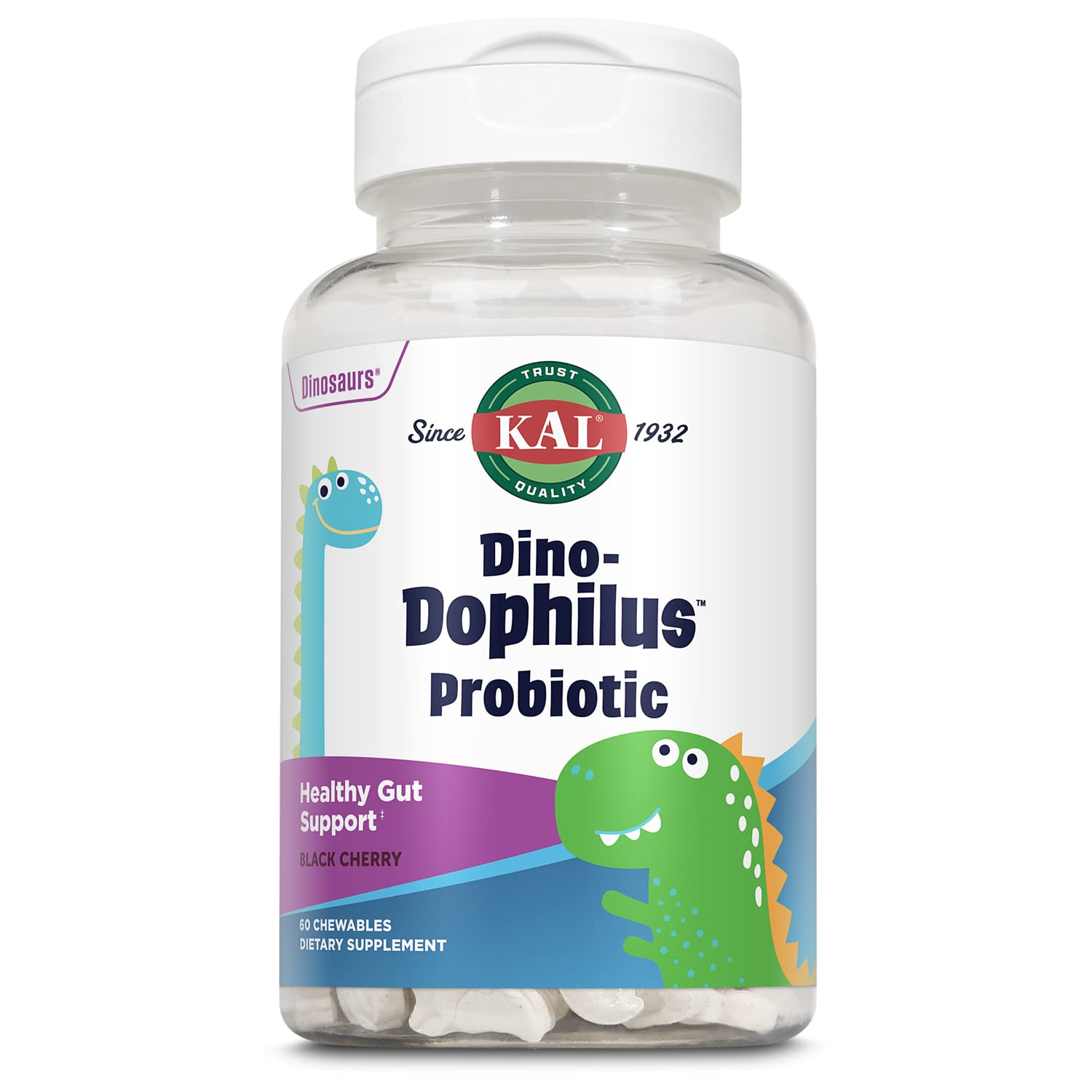 KAL DinoDophilus Probiotics for Kids Chewable 60 Chews