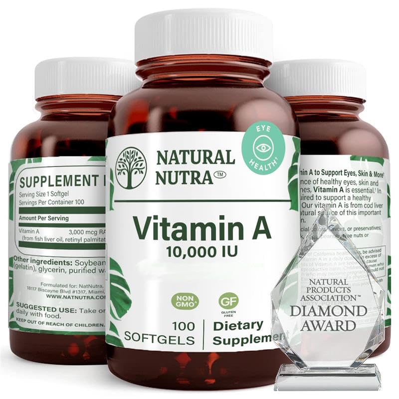 Natural Nutra Vitamin A 10,000 IU Softgels 200 Count