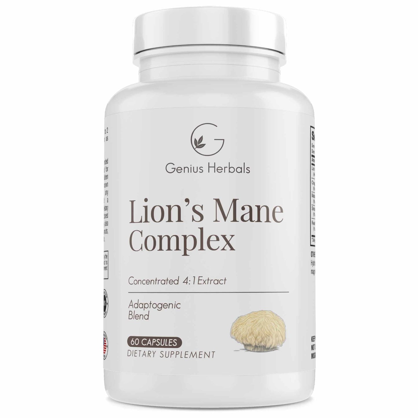 GENIUS HERBALS Lions Mane Complex - 700mg Concentrated Extract, 60 Capsules
