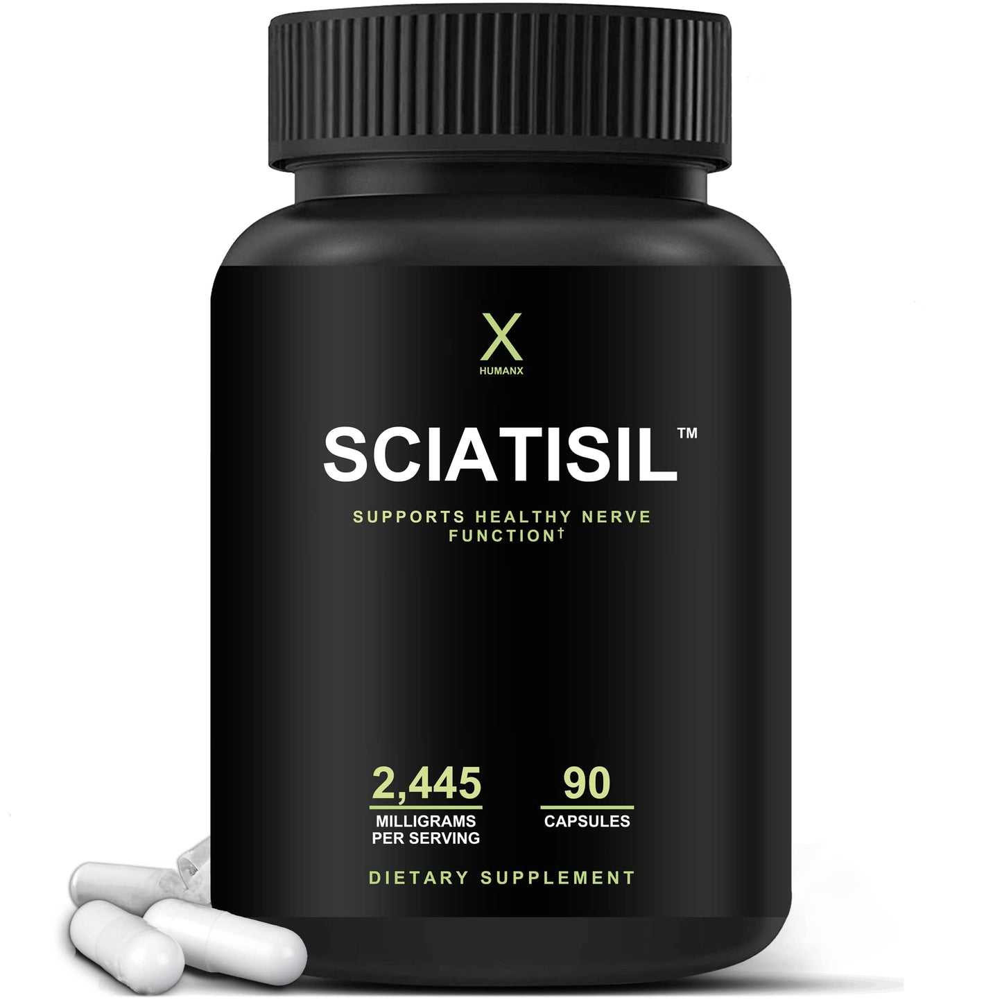 HUMANX Sciatica Focused Formula Nerve Support Supplement with Stabilized R-Lipoic Acid for Extra Strength Sciatisil Capsules 90