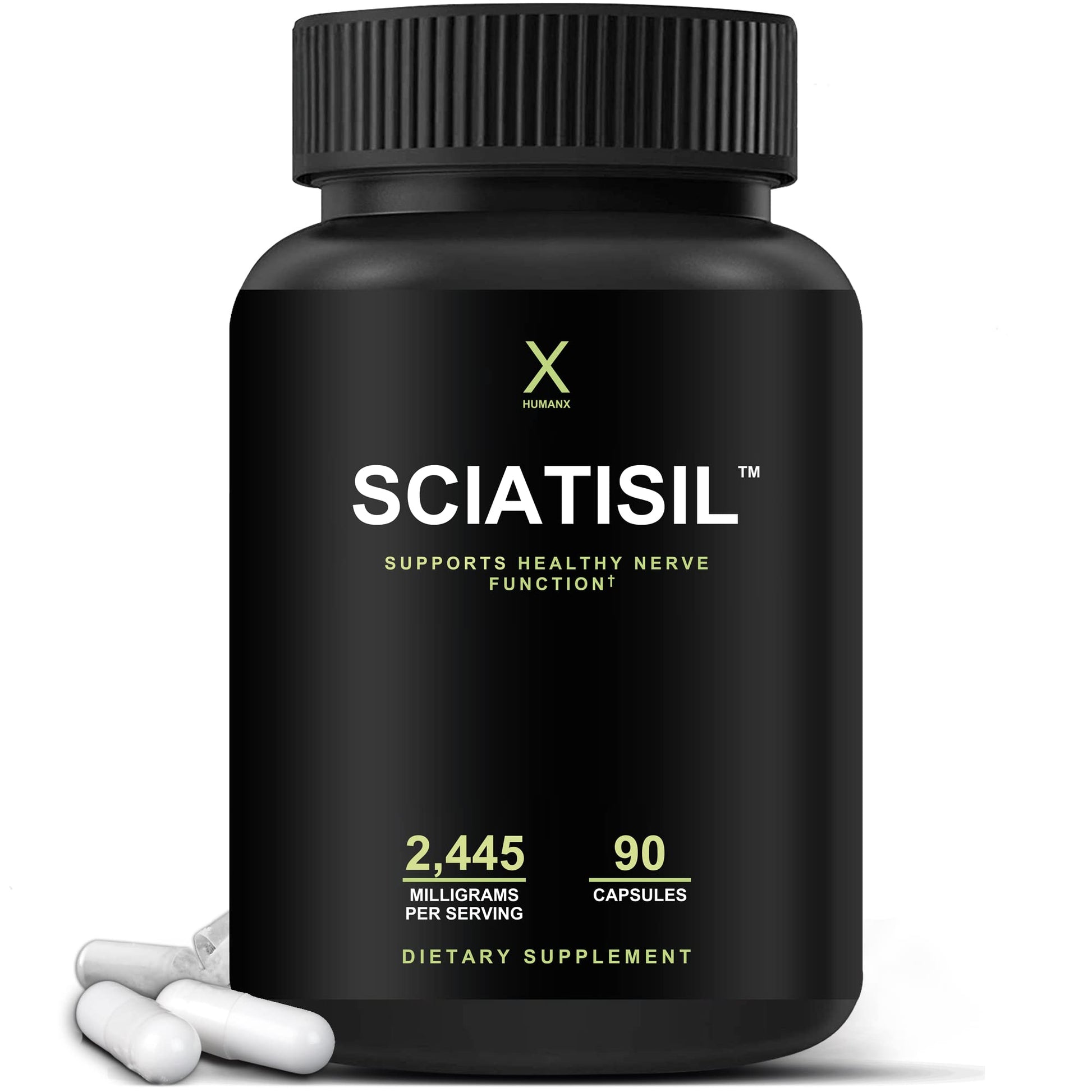 HUMANX Sciatica Focused Formula Nerve Support Supplement with Stabilized R-Lipoic Acid for Extra Strength Sciatisil Capsules 90