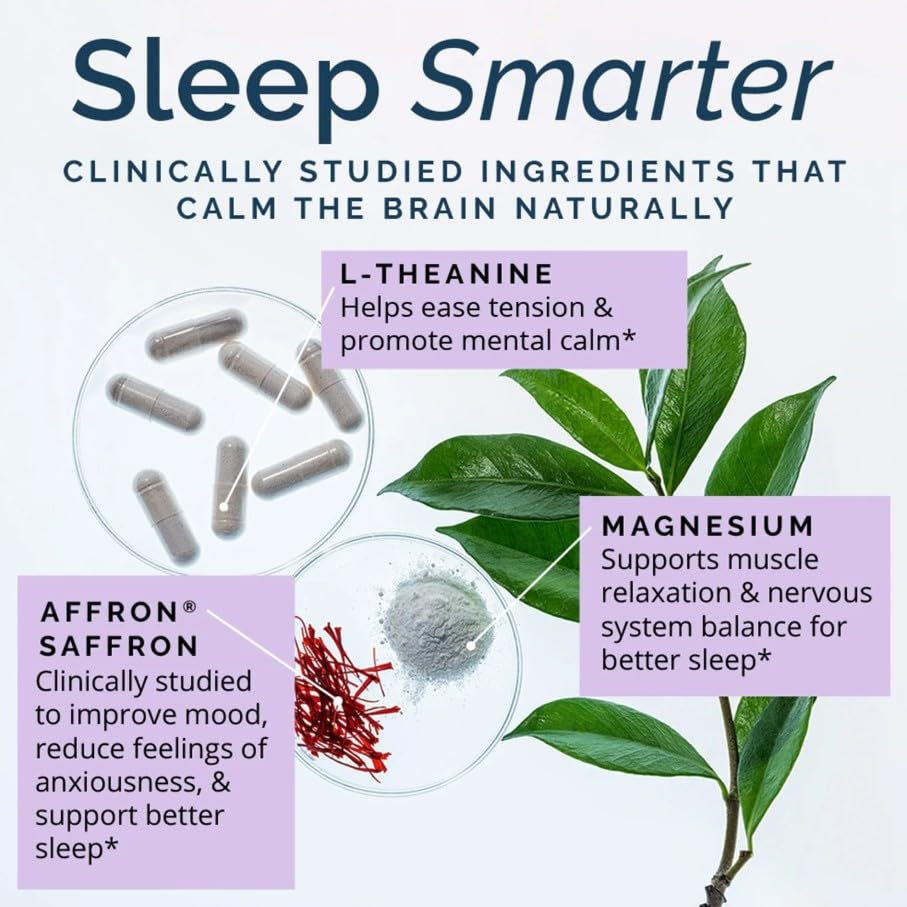 BrainMD Quiet My Mind Sleep Formula with Magnesium L-Theanine 60 Capsules