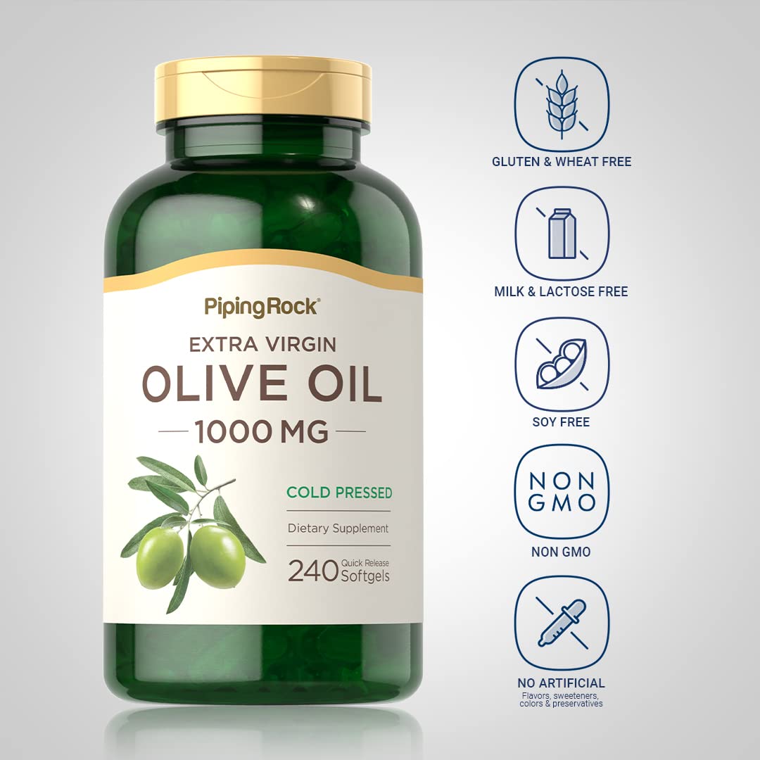 Piping Rock Olive Oil Softgel Capsules, 240 Count
