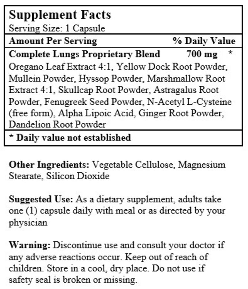 Nu-Health Complete Lungs Formula Capsule 60 Count