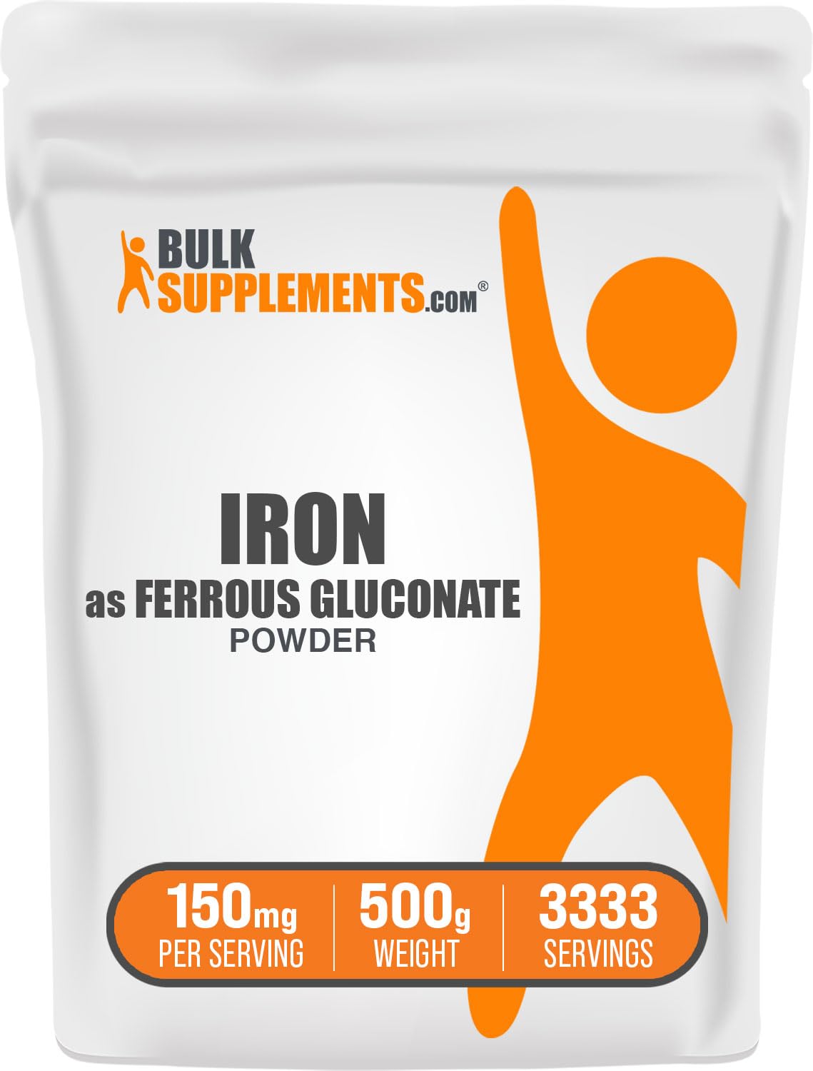 BulkSupplements Ferrous Gluconate Powder 17.63 oz