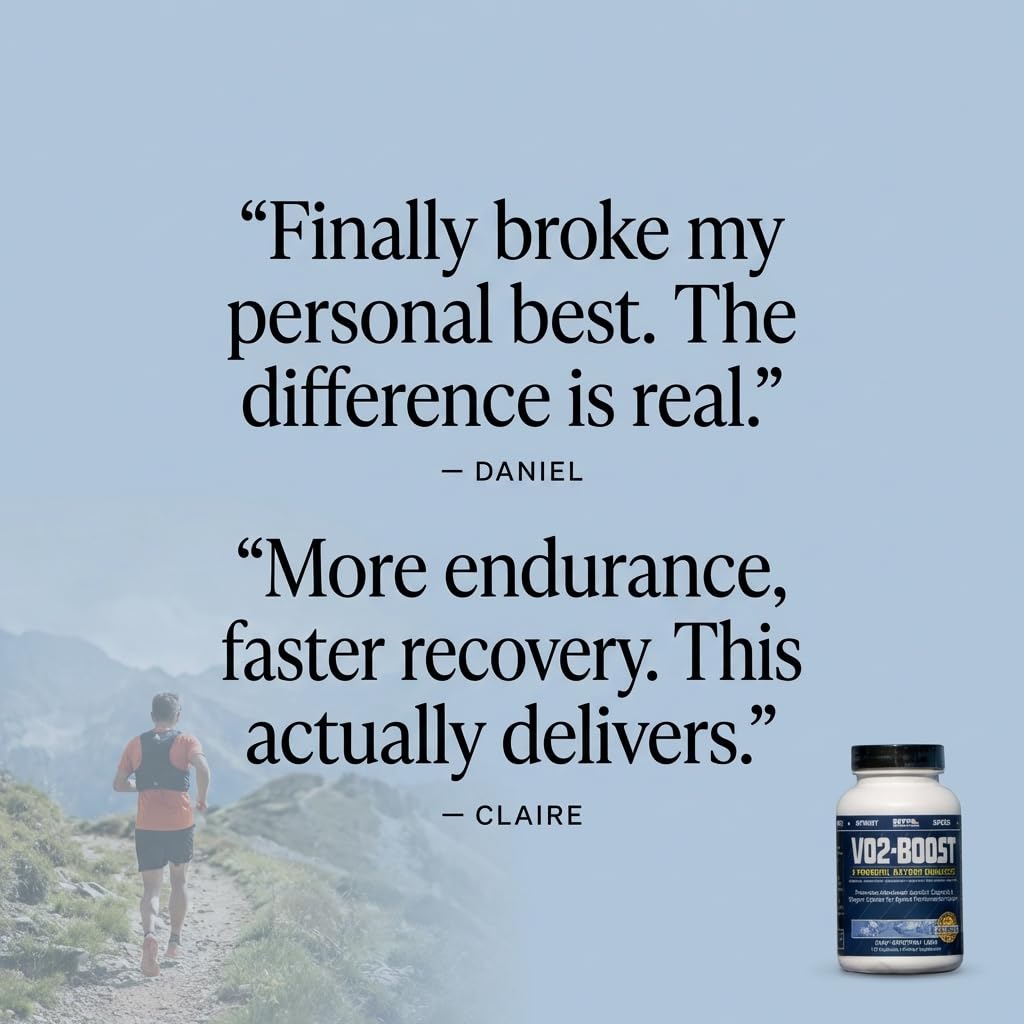 VO2-Boost Natural Endurance and Oxygen Supplement to Help VO2 max with Rhodiola Rosea, B12, and Alpha Lipoic Acid Capsules, 120 Count