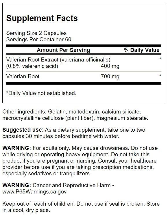 Swanson Valerian Root (Standardized) 200 mg Capsules 120 Capsules