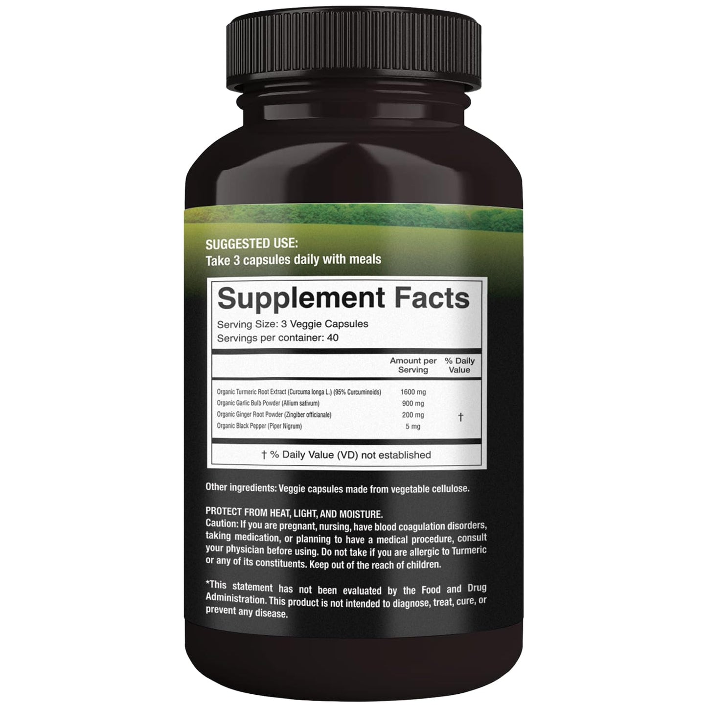 SUPREME HERBALS Turmeric Curcumin 500mg Capsules, 120 Vegan Capsules