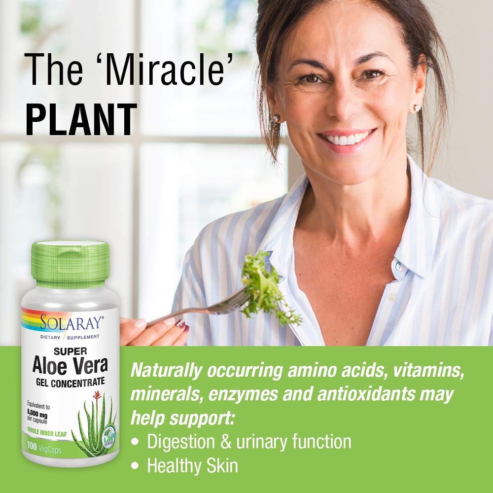 SOLARAY Super Aloe Vera Gel 8000mg Capsule, 100 Count