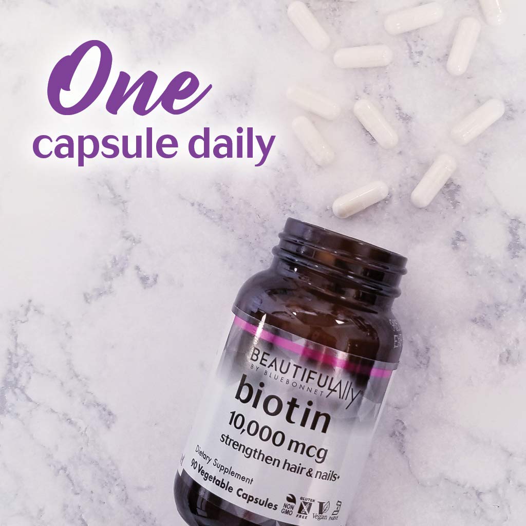 BlueBonnet Beautiful Ally Biotin 10,000 mcg Capsules, 90 Count