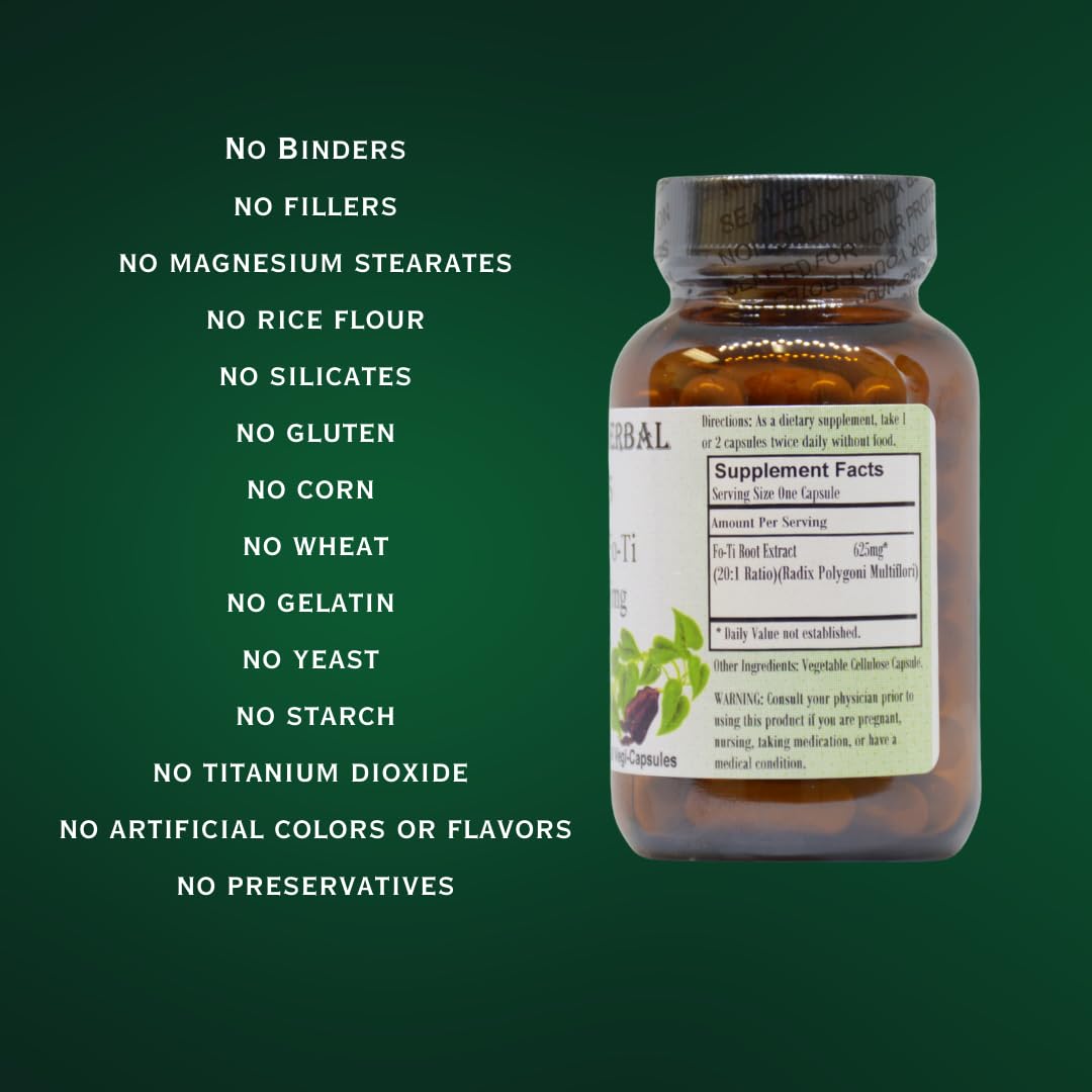 Barlowe's Herbal Elixirs Fo-Ti 20:1 Prepared He Shou Wu Extract 60 Capsules