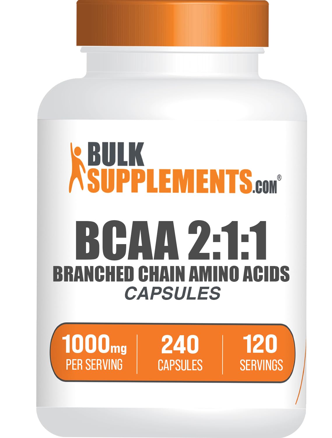 BulkSupplements BCAA 2:1:1 Capsules, 240 Capsules