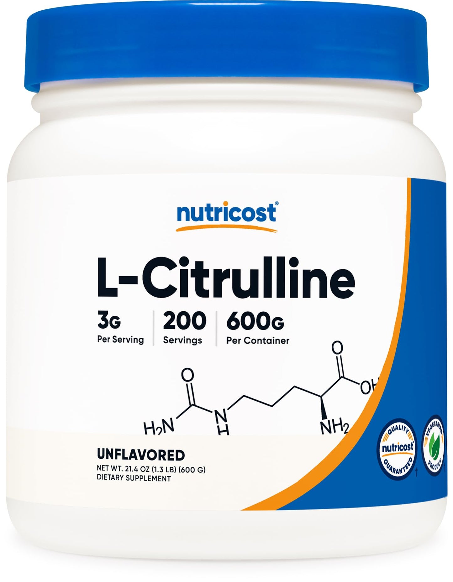 Nutricost L-Citrulline (Base) Powder, 3 Bottles