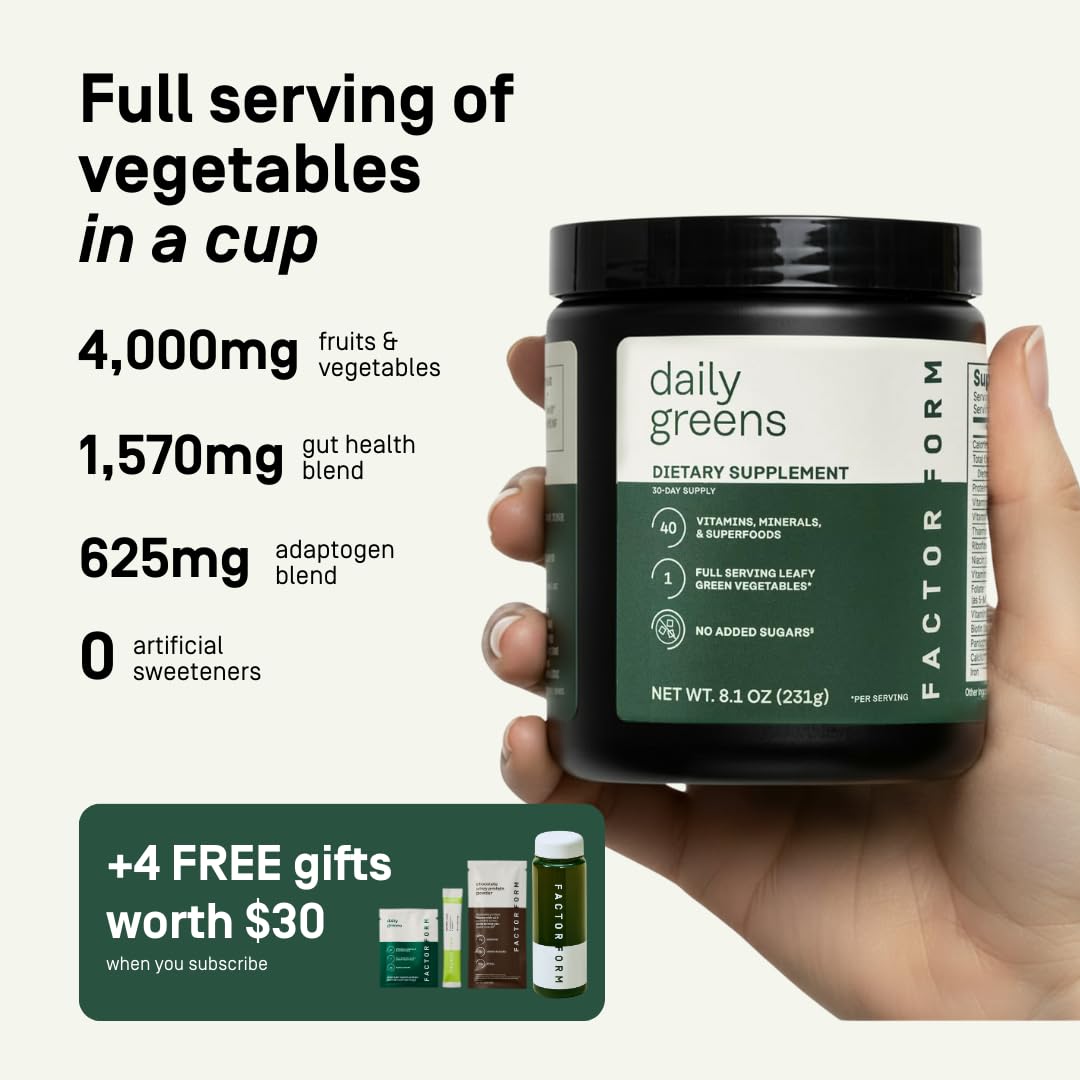 FACTOR FORM Daily Greens Superfood Powder, 30 Packets