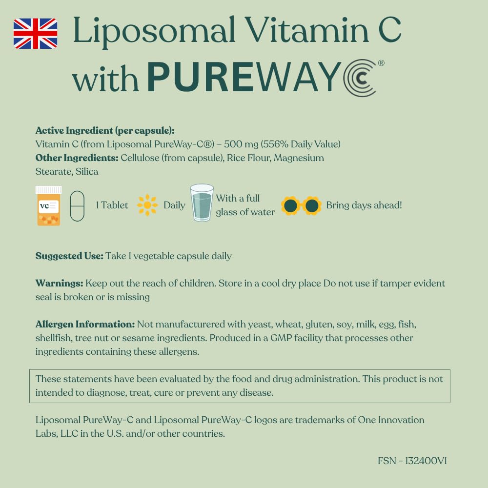 Florida Sunshine Liposomal Vitamin C 500mg 120 Capsules