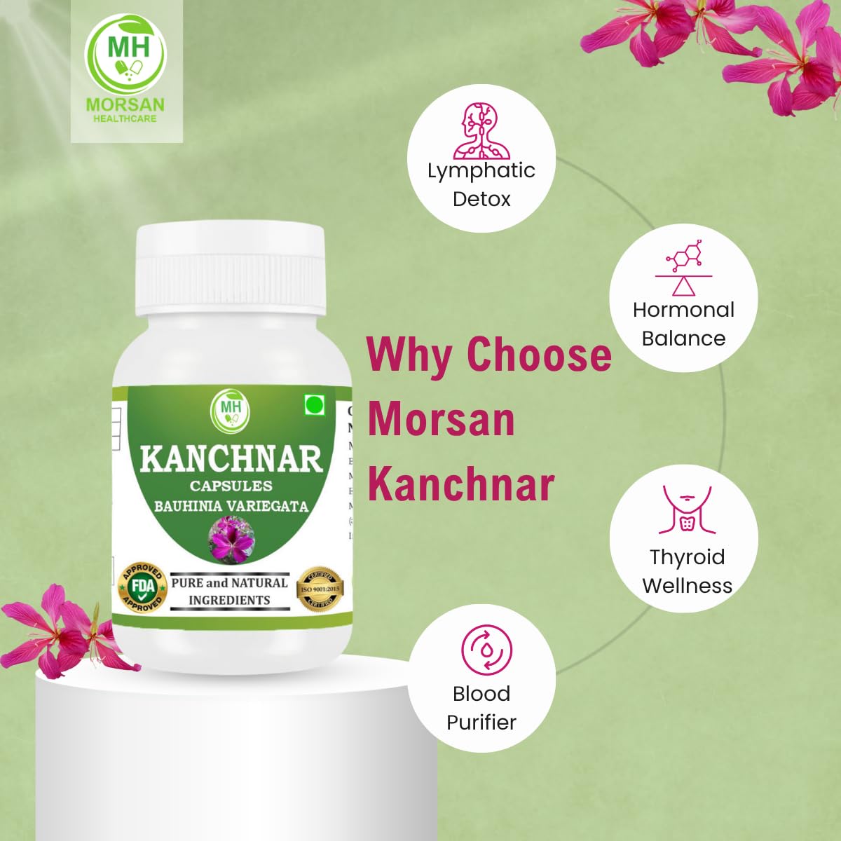 Morsan Healthcare Kanchnar 500mg Capsules, 60 Count