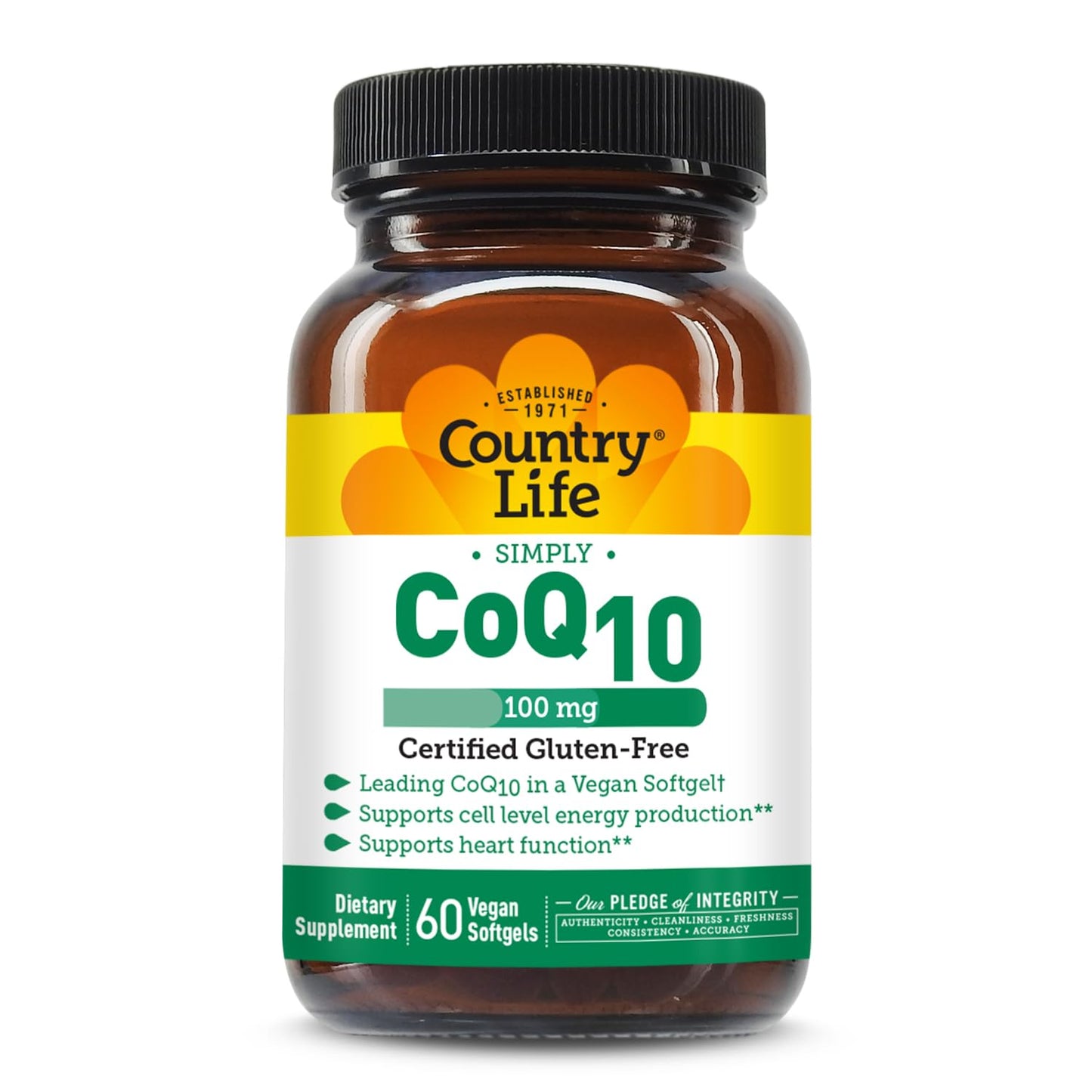 Country Life Simply CoQ10 100mg Softgels, 60 Count