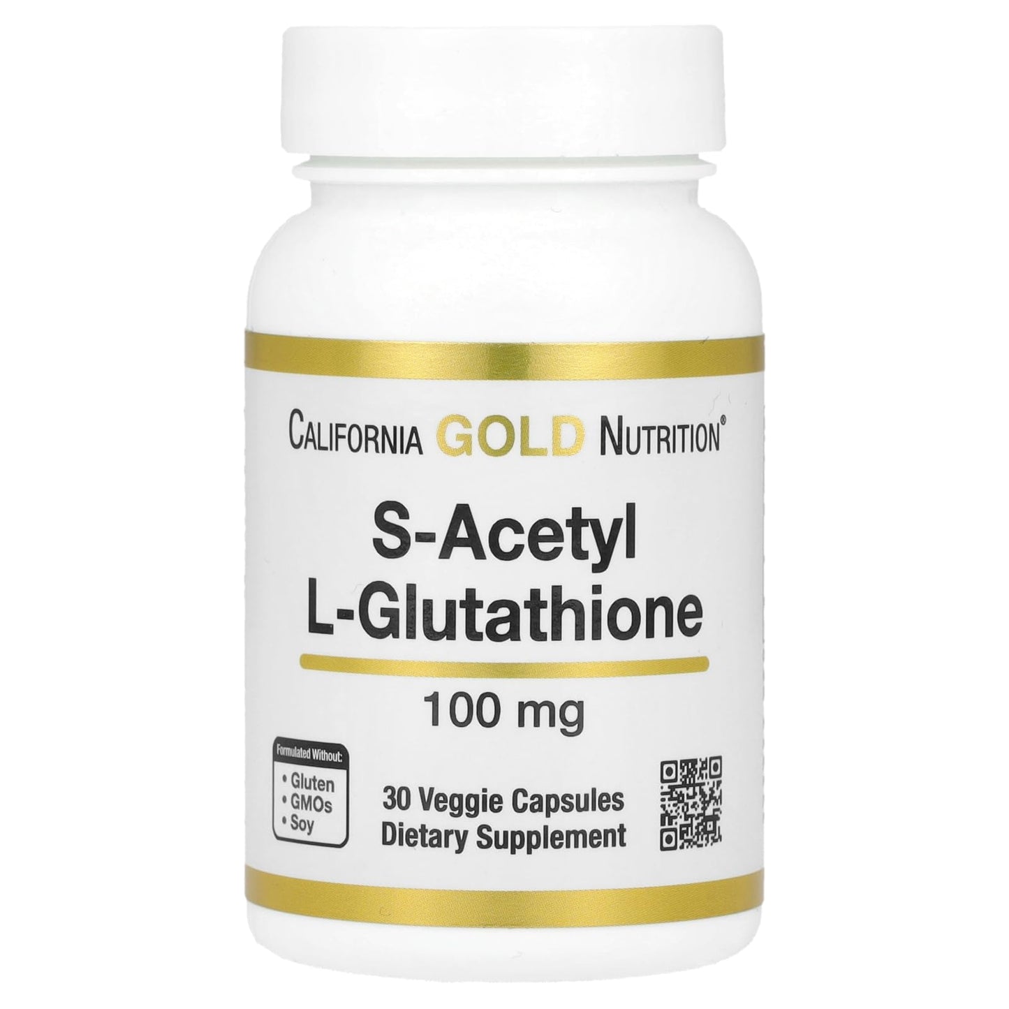 California Gold Nutrition S-Acetyl L-Glutathione 100 mg Capsule, 30 Capsules