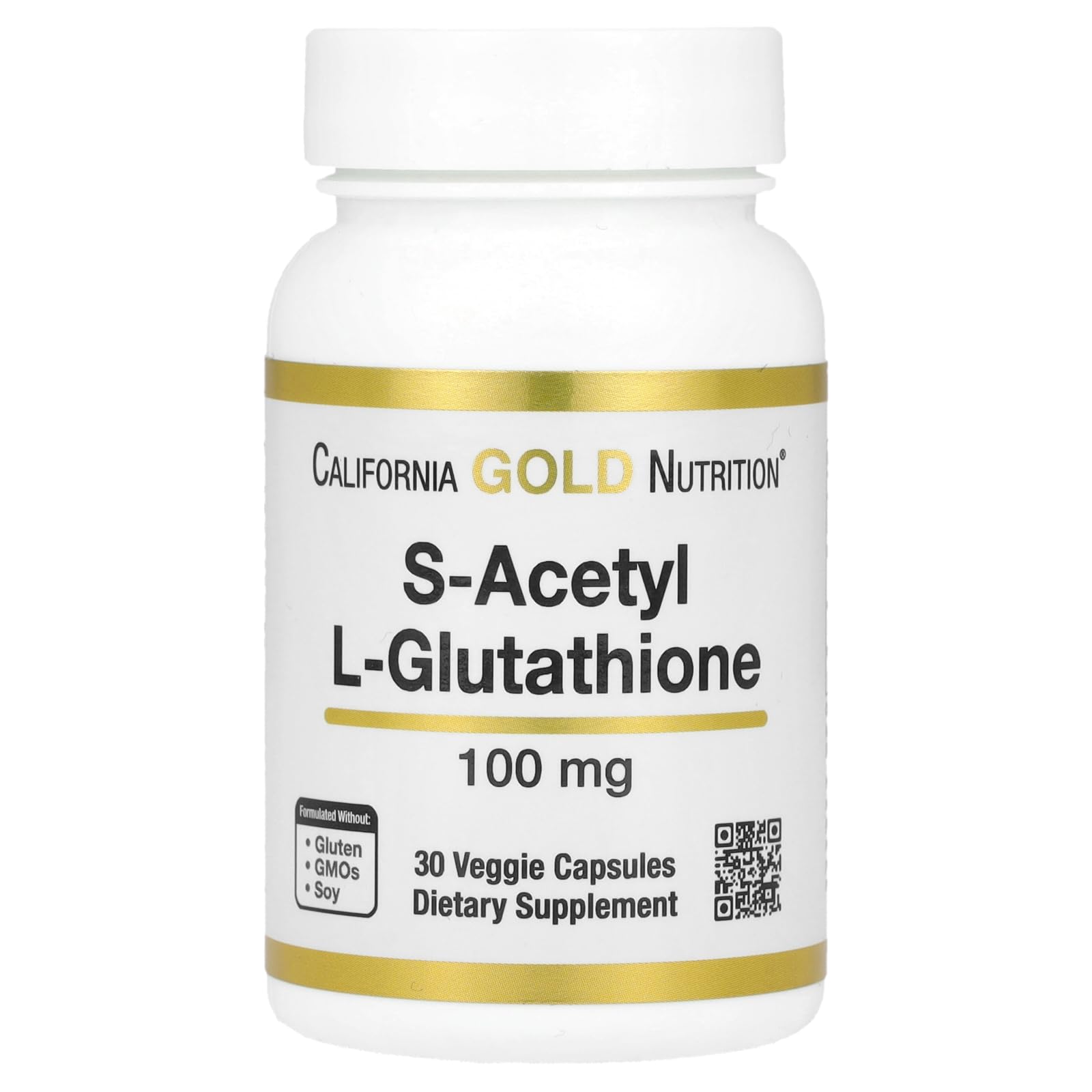 California Gold Nutrition S-Acetyl L-Glutathione 100 mg Capsule, 30 Capsules