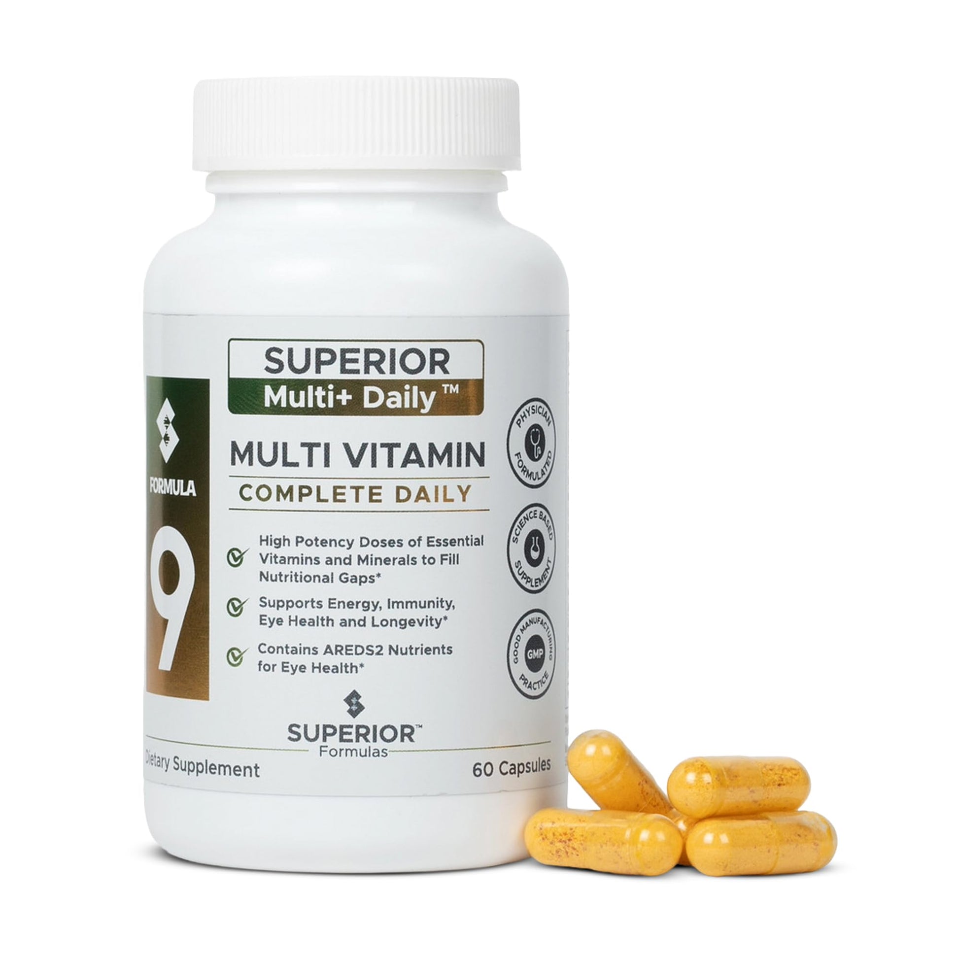 Superior Formulas LLC High Potency Multivitamin with AREDS2 Nutrients Capsules 60 Count