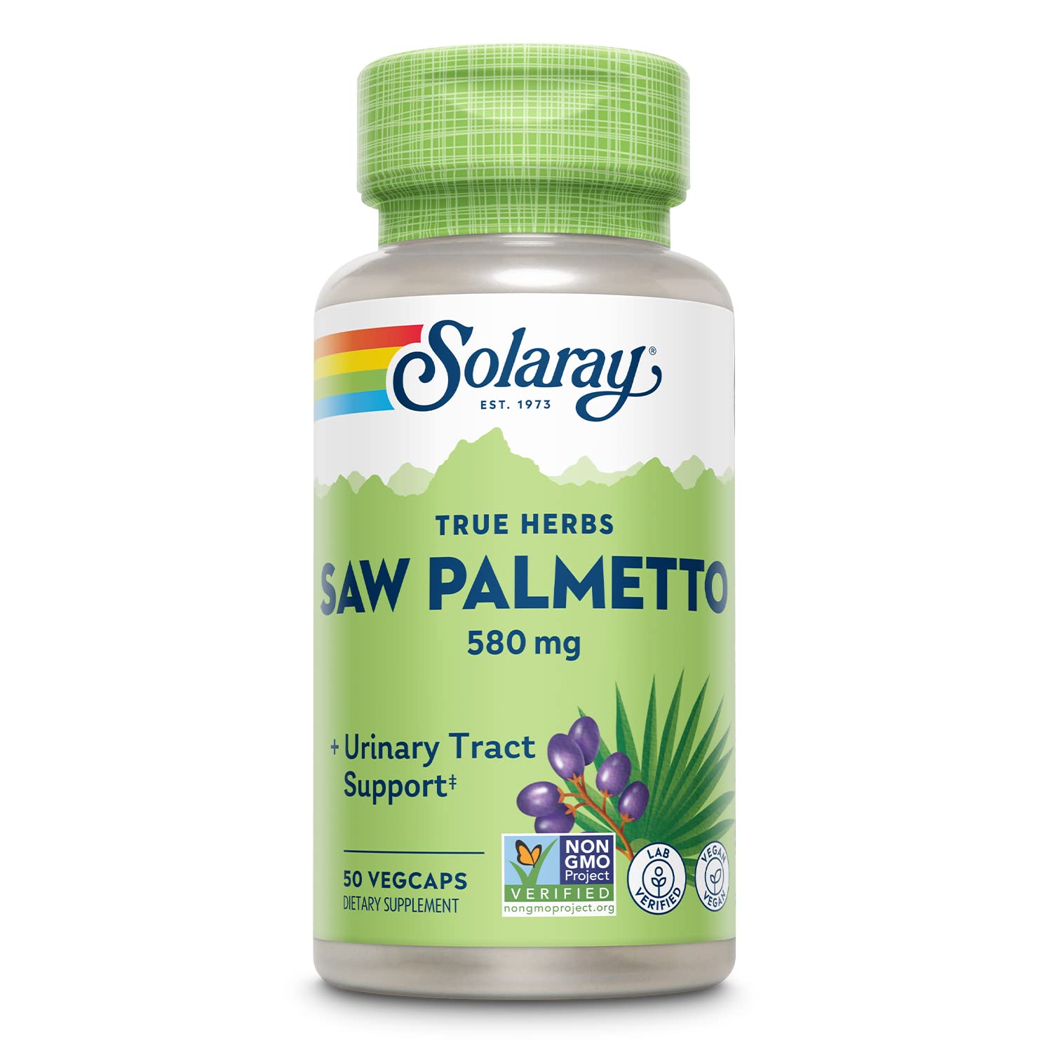 Solaray Saw Palmetto Berry 580 mg VegCap, 50 VegCaps