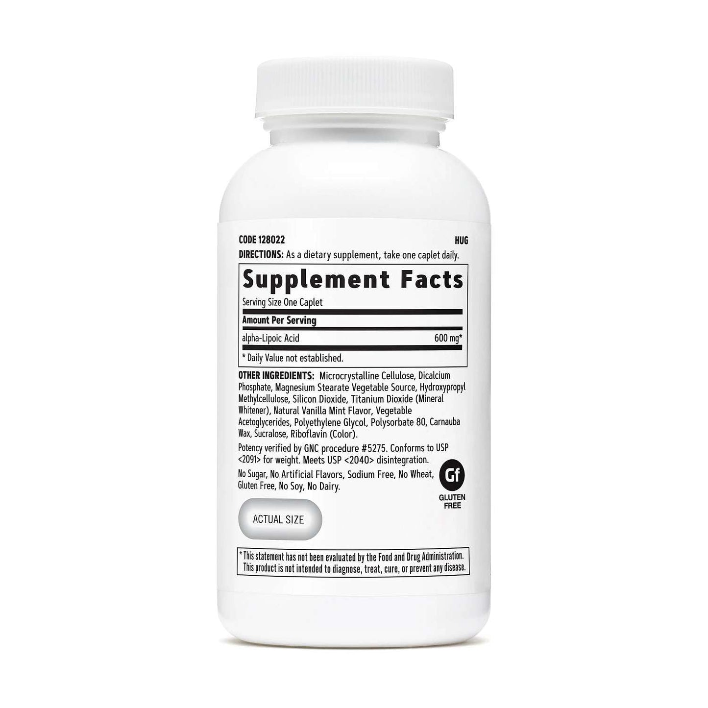 GNC Alpha-Lipoic Acid 600mg Caplets, 60 Count