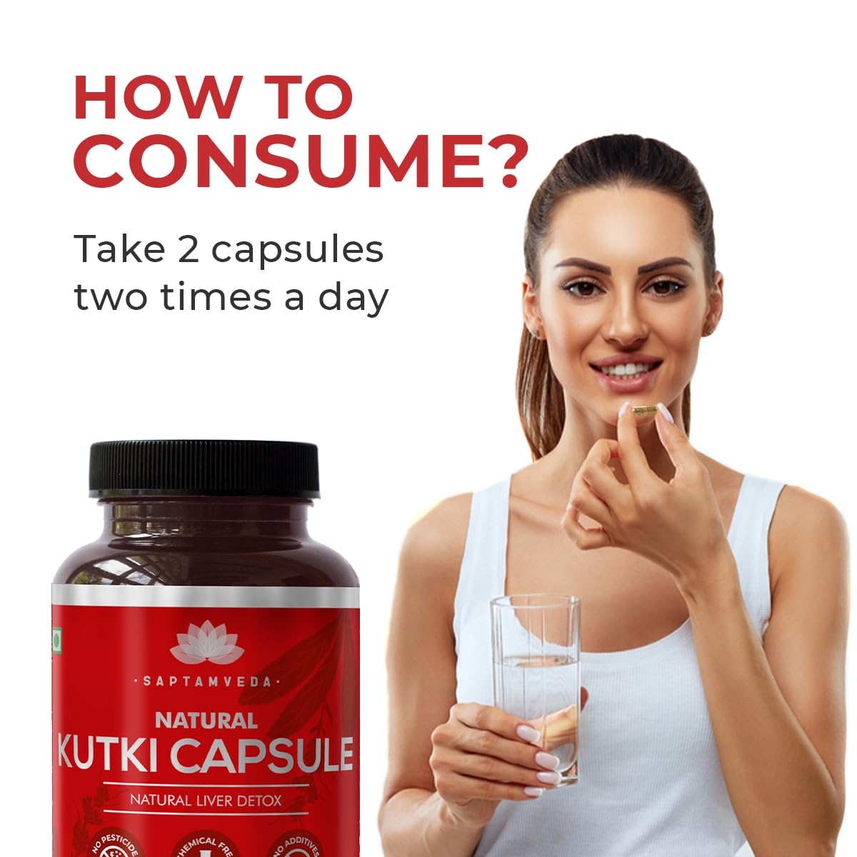 SAPTAMVEDA Premium Kutki Capsules, 60 Count