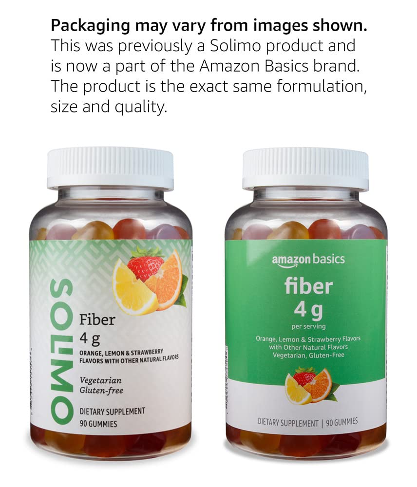 Amazon Basics Soft Fiber Gummies for Digestive Health and Regularity, 90 Gummies