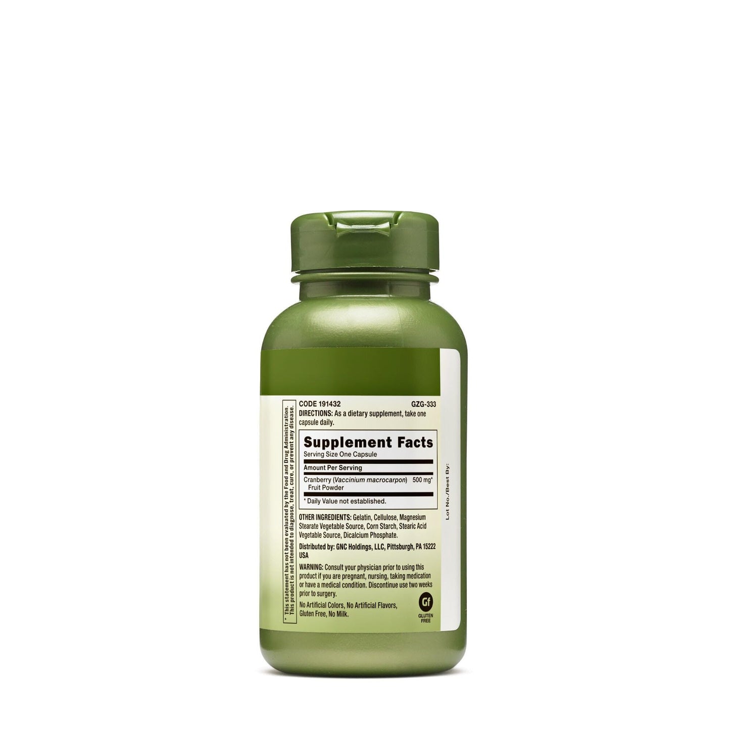 GNC Herbal Plus Whole Herb Cranberry 500mg Capsules 100 Capsules