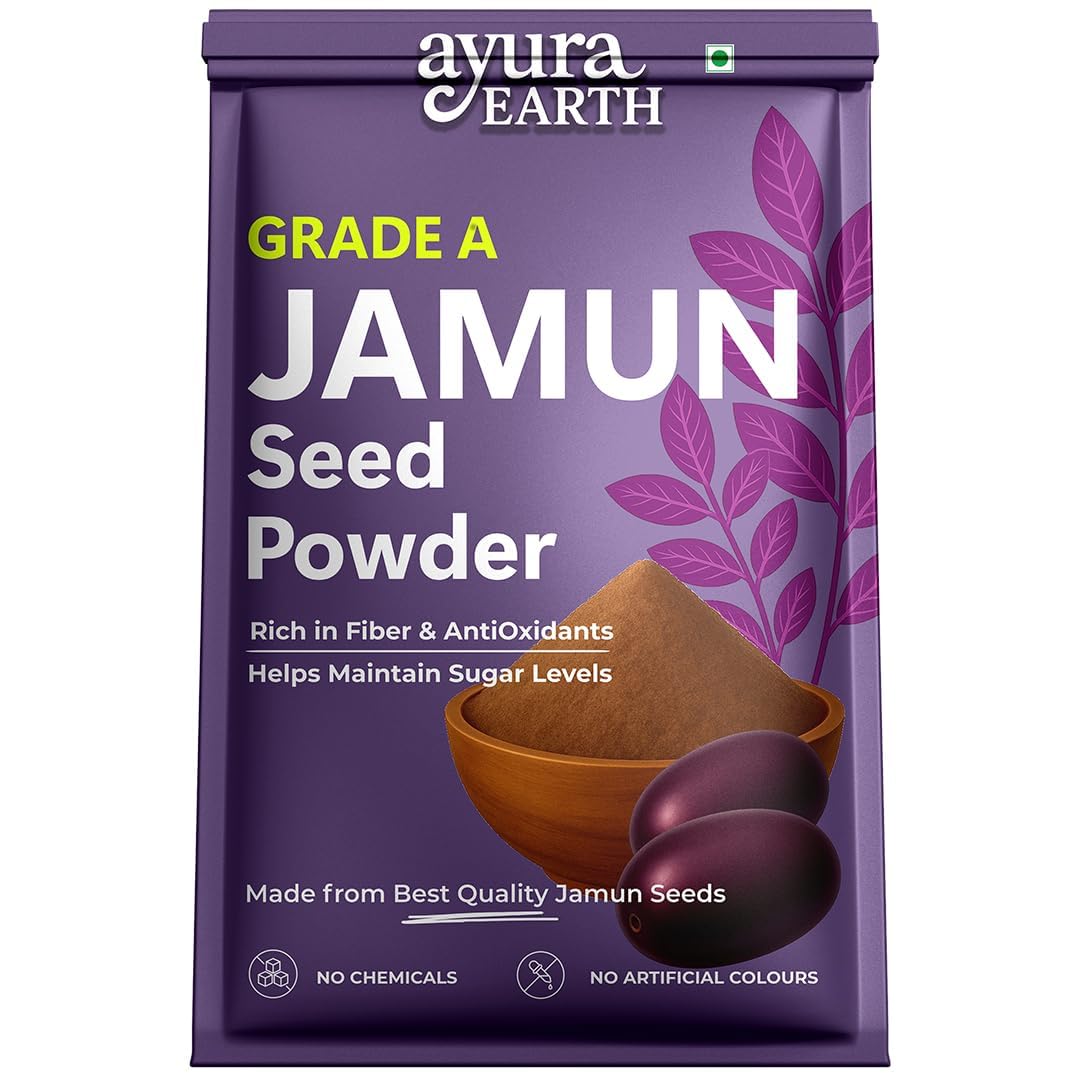PGM DISTRIBUTORS AyuraEarth Organic Jamun Seed Powder 1 Capsule