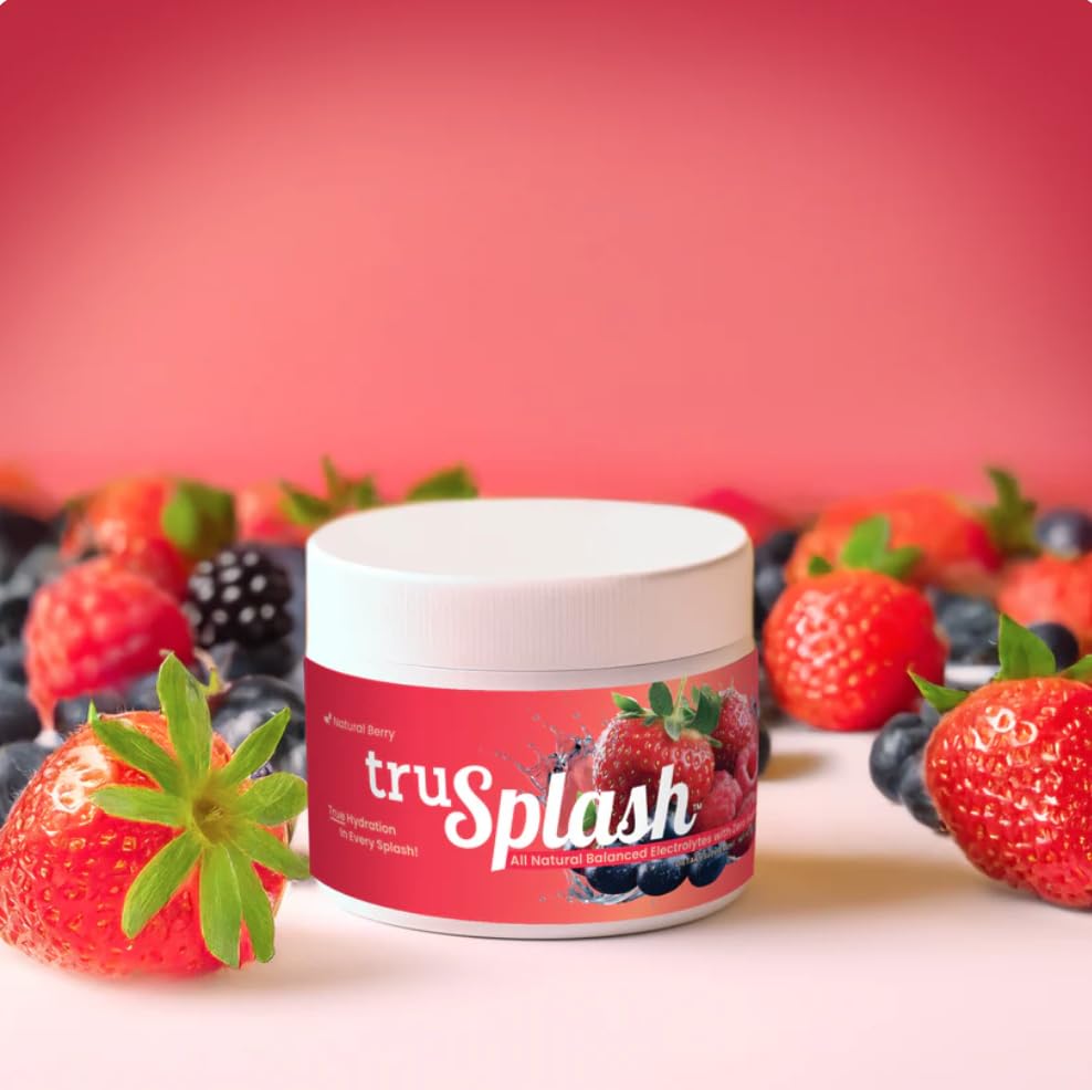 Truvidity Labs TruSPLASH Complete Hydration Electrolyte Powder (Natural Berry) - 30 Servings, 6.98 Ounce