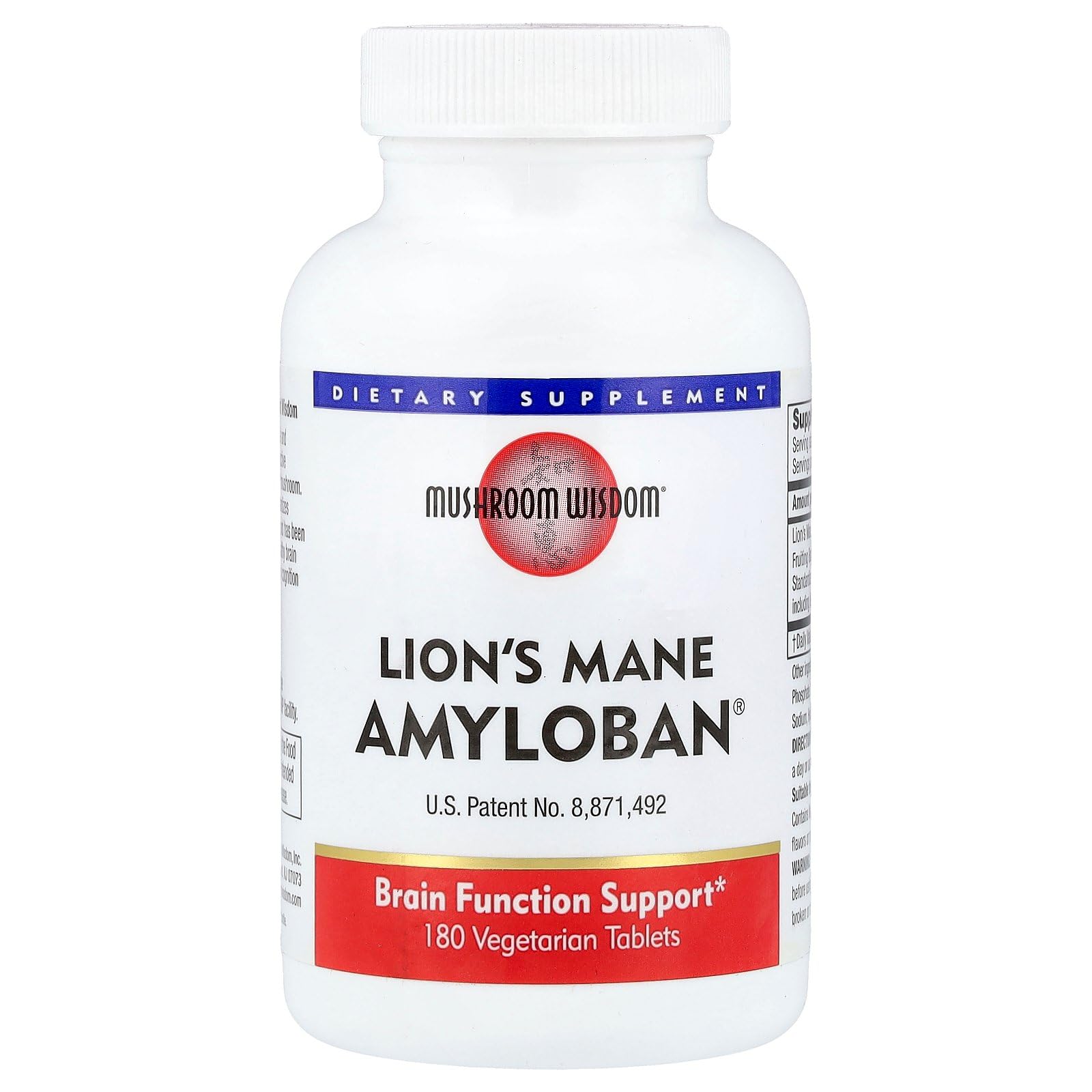 Mushroom Wisdom Amyl Oban 3399 Vegetarian Tablet, 180 Count