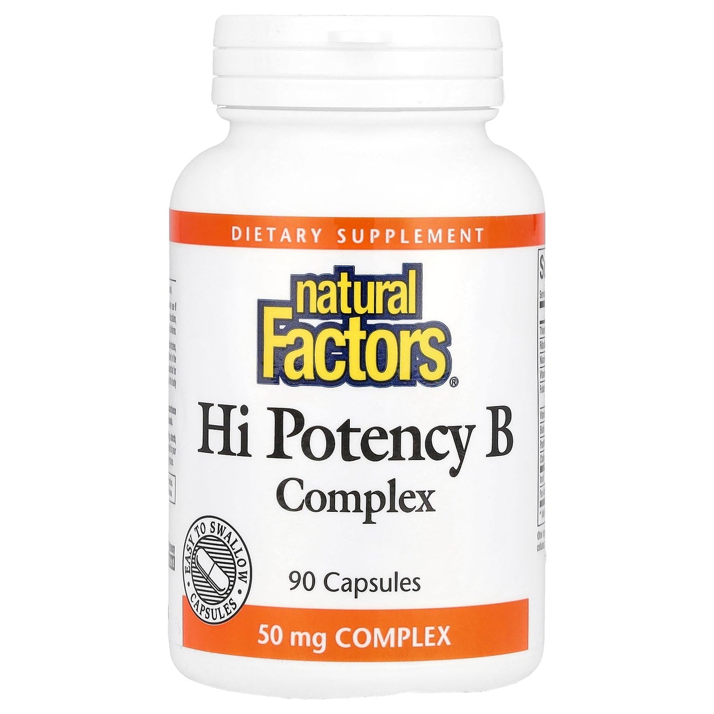 Natural Factors Hi Potency B Complex Capsules 90 Count