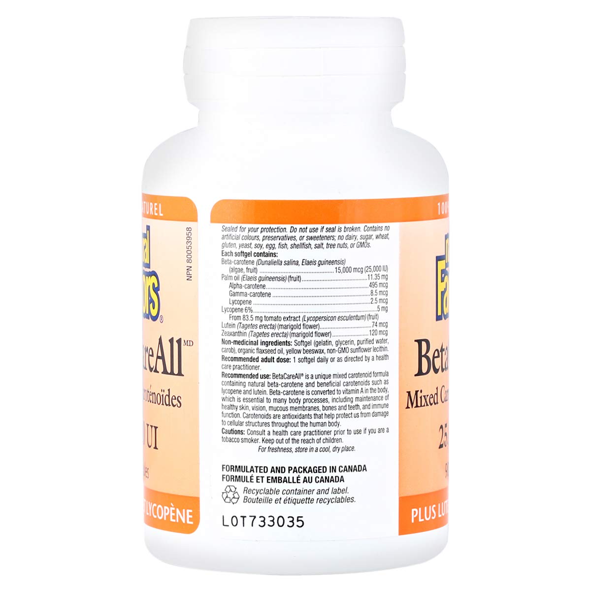 Natural Factors BetaCareAll 25,000 IU Softgels 90 Count