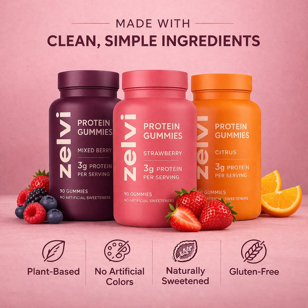 Zelvi Plant-Based Protein Gummies 90 Count