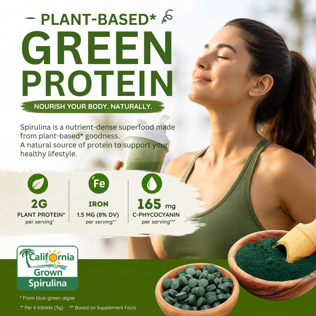 Earthrise Superfood California Spirulina 500mg 1800 Tablets