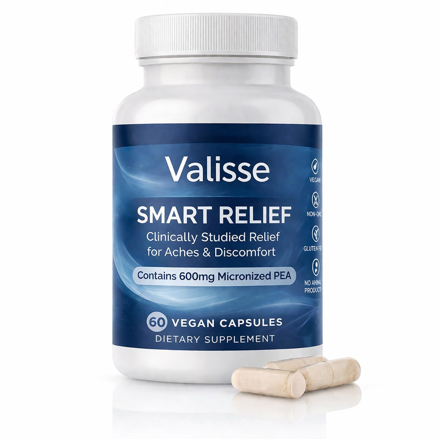 MeridEase Labs Valisse Smart Relief Micronized Pea Capsules, 60 Count