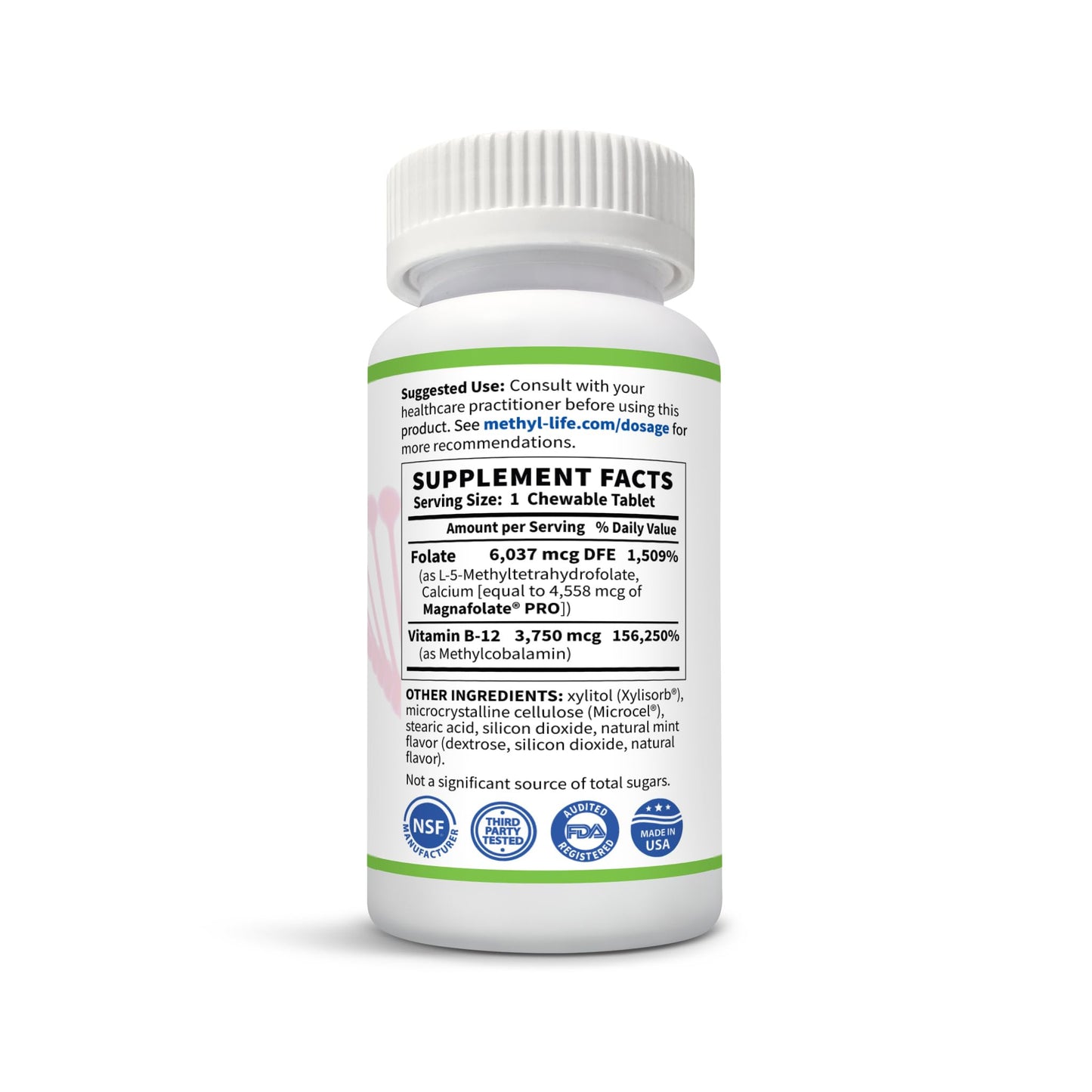 Methyl-Life B-Methylated 3 mg L-Methylfolate + Methyl B12 Tablets, 90 Count