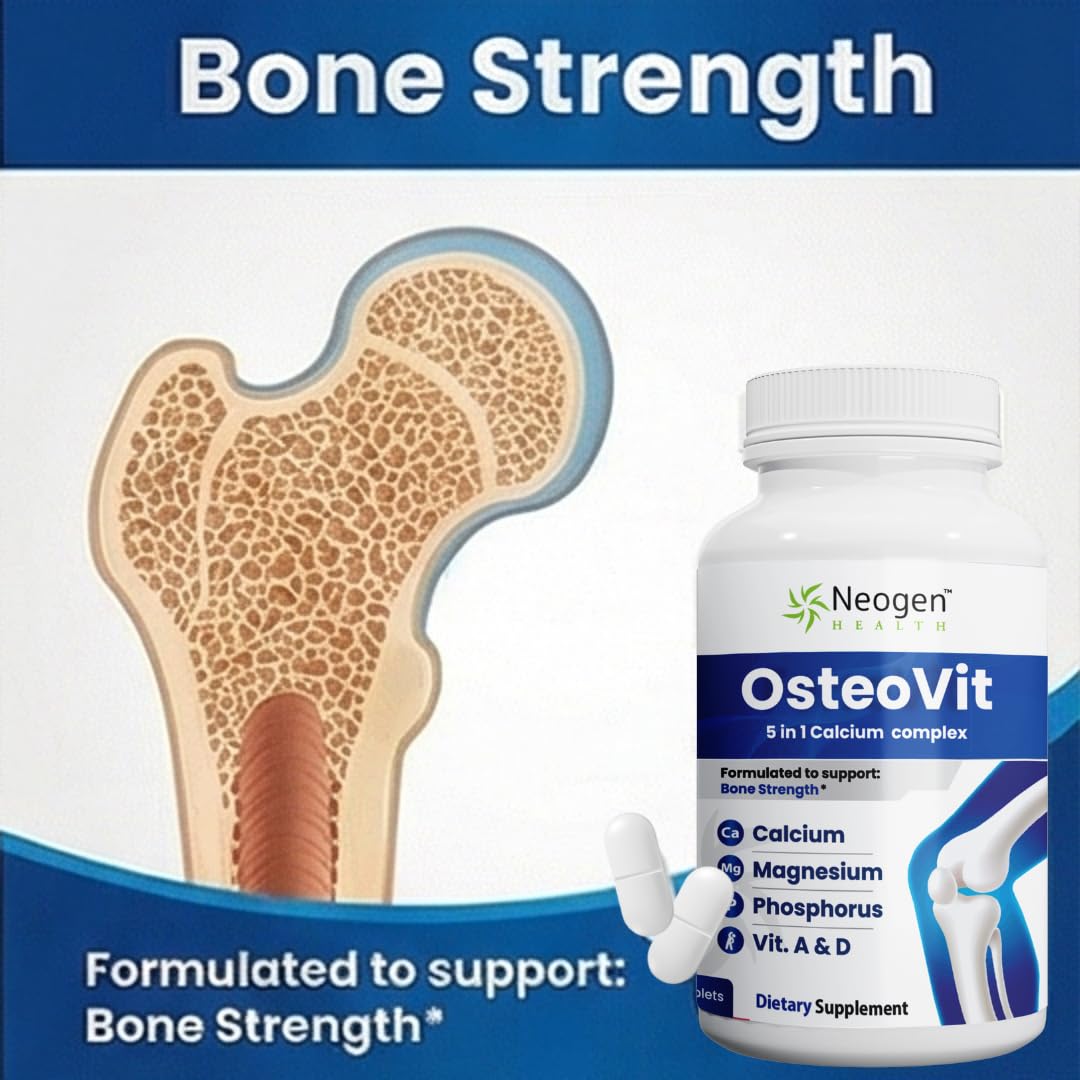 Neogen Health OsteoVit 5-in-1 Calcium Tablets, 120 Count