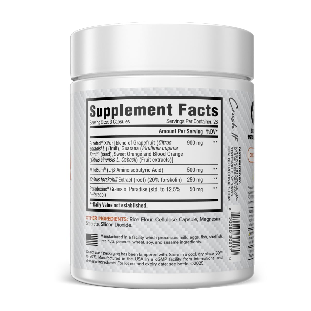 Core Nutritionals Sear Thermogenic & Recomposition Agent 84 Vegetable Capsules