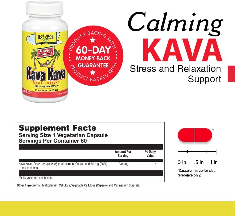 Natural Balance Kava Kava Root Extract Capsules, 60 Count