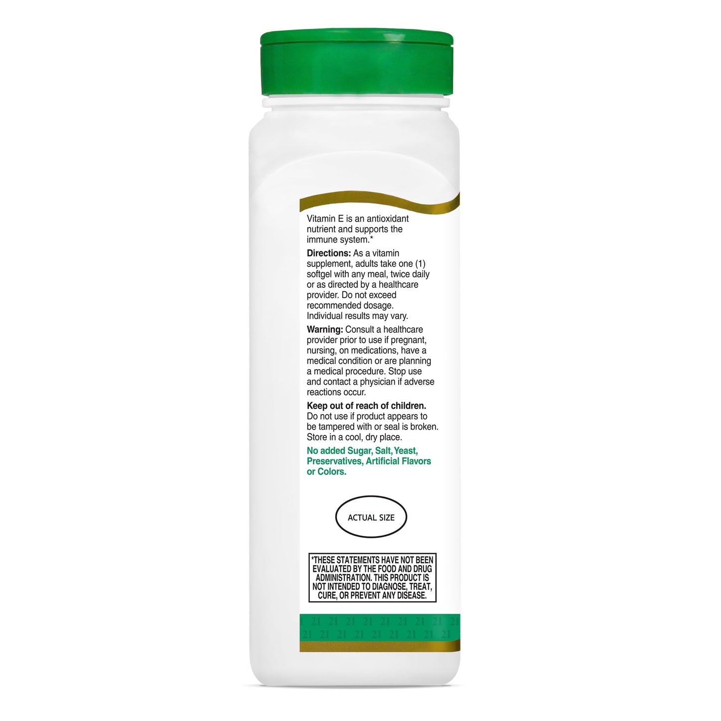 21st Century Vitamin E 400 IU Softgels, 250 Count