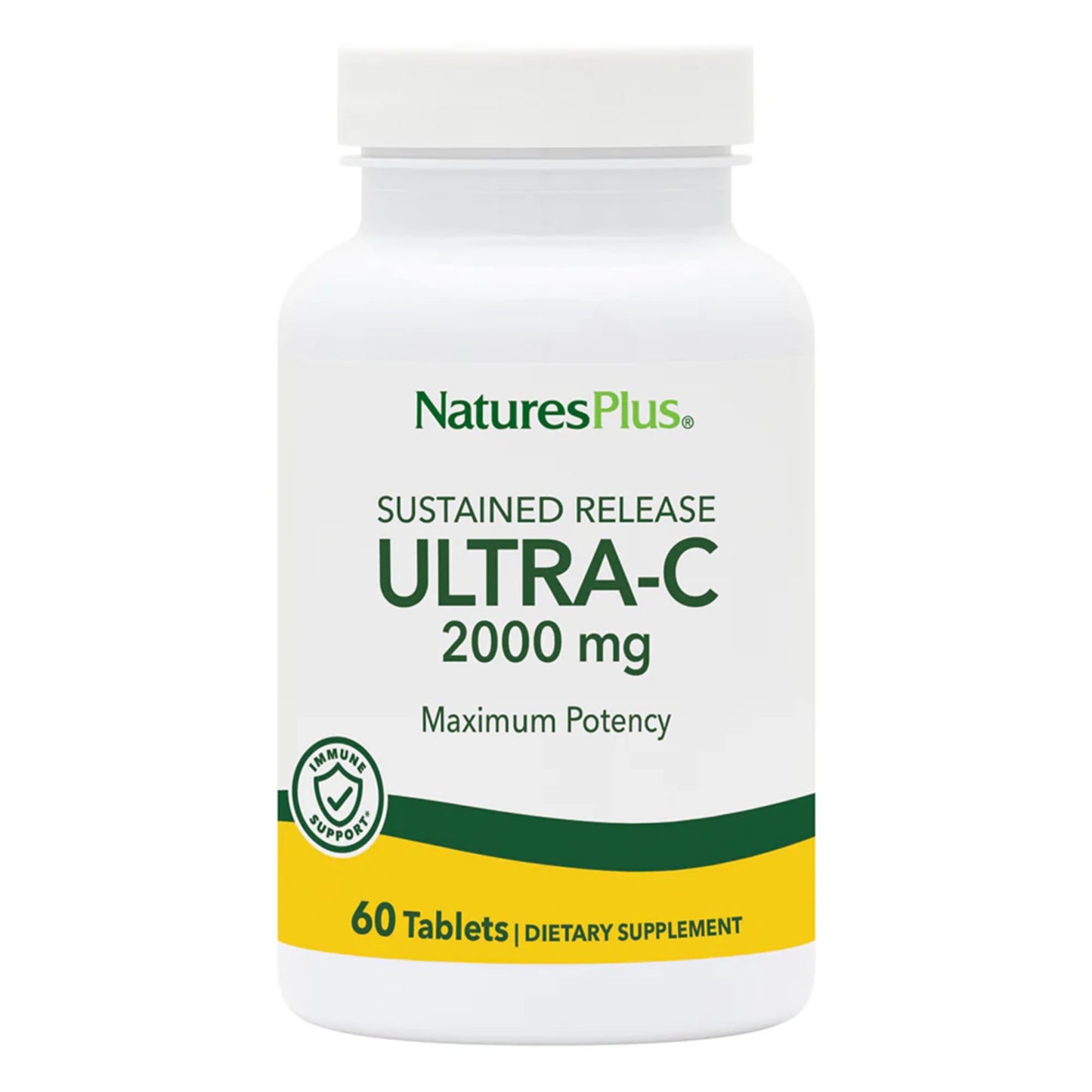 NaturesPlus Ultra-C 2000 mg Vitamin C with Rose Hips - Immune & Antioxidant Support - Vegetarian, Gluten Free - 60 Tablets