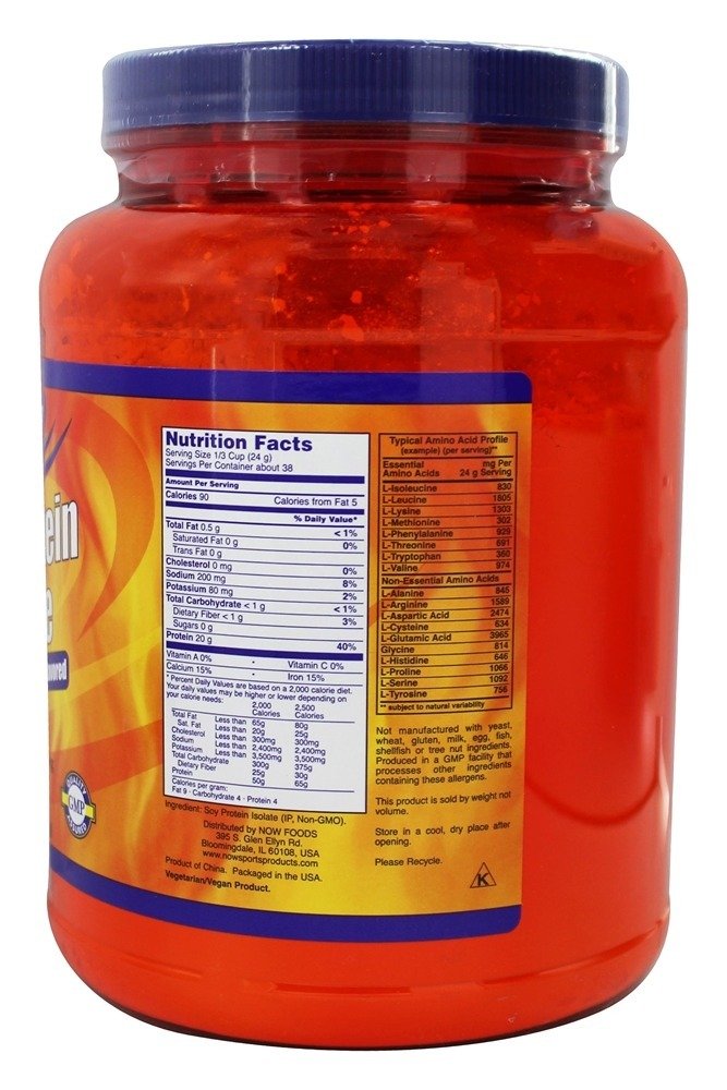 NOW Foods Soy Protein Isolate Non-GMO Powder, 2 lbs