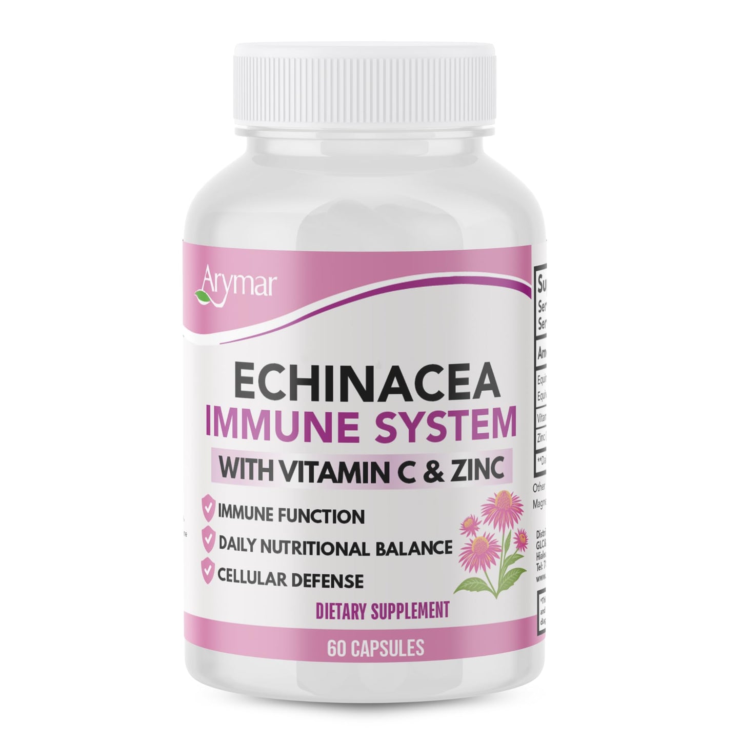 Arymar Echinacea Complex With Vitamin C & Zinc 3-In-1 Seasonal Formula Capsule 60 Count