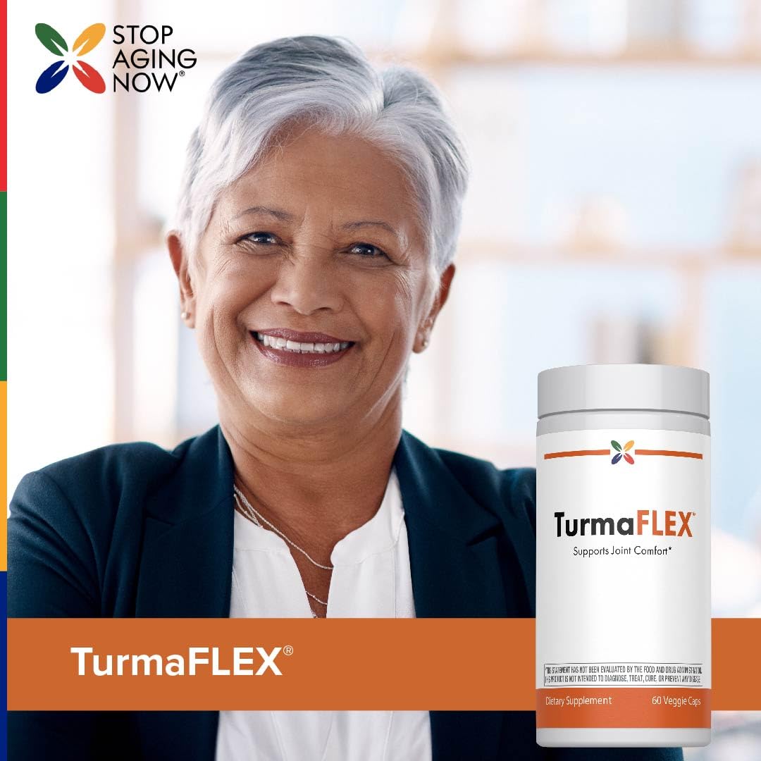 Stop Aging Now TurmaFlex Turmeric Curcumin Supplement 60 Capsules