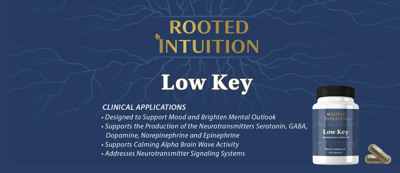 Rooted Intuition Low Key Calm & Mood Support Supplement, Amino Acid + B-Vitamin Complex, Capsules, 120