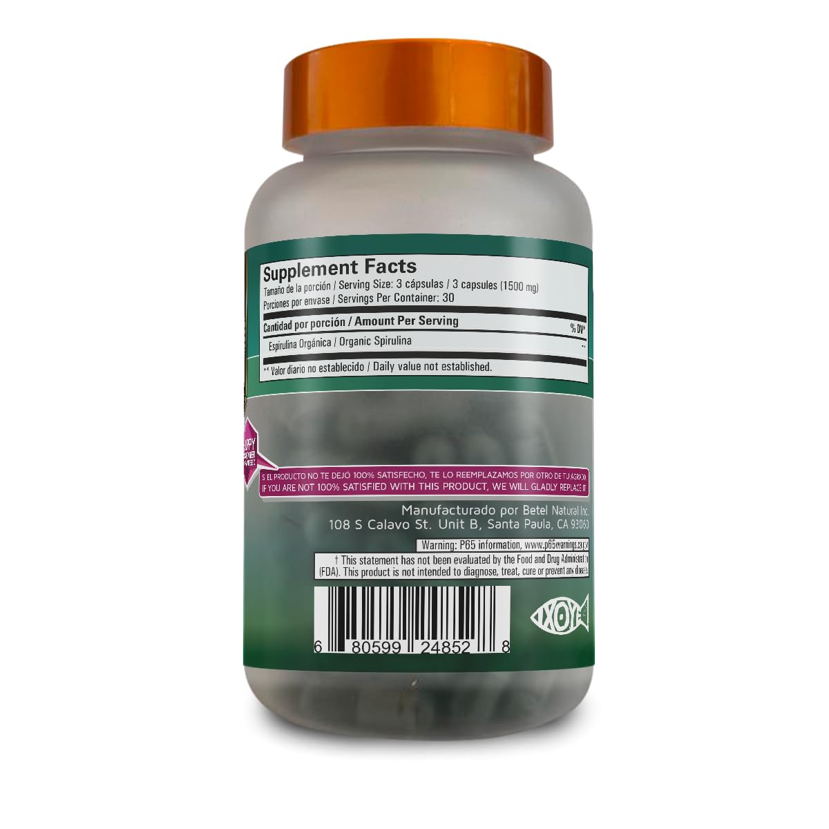 Betel Natural Spirulina 90 Capsules