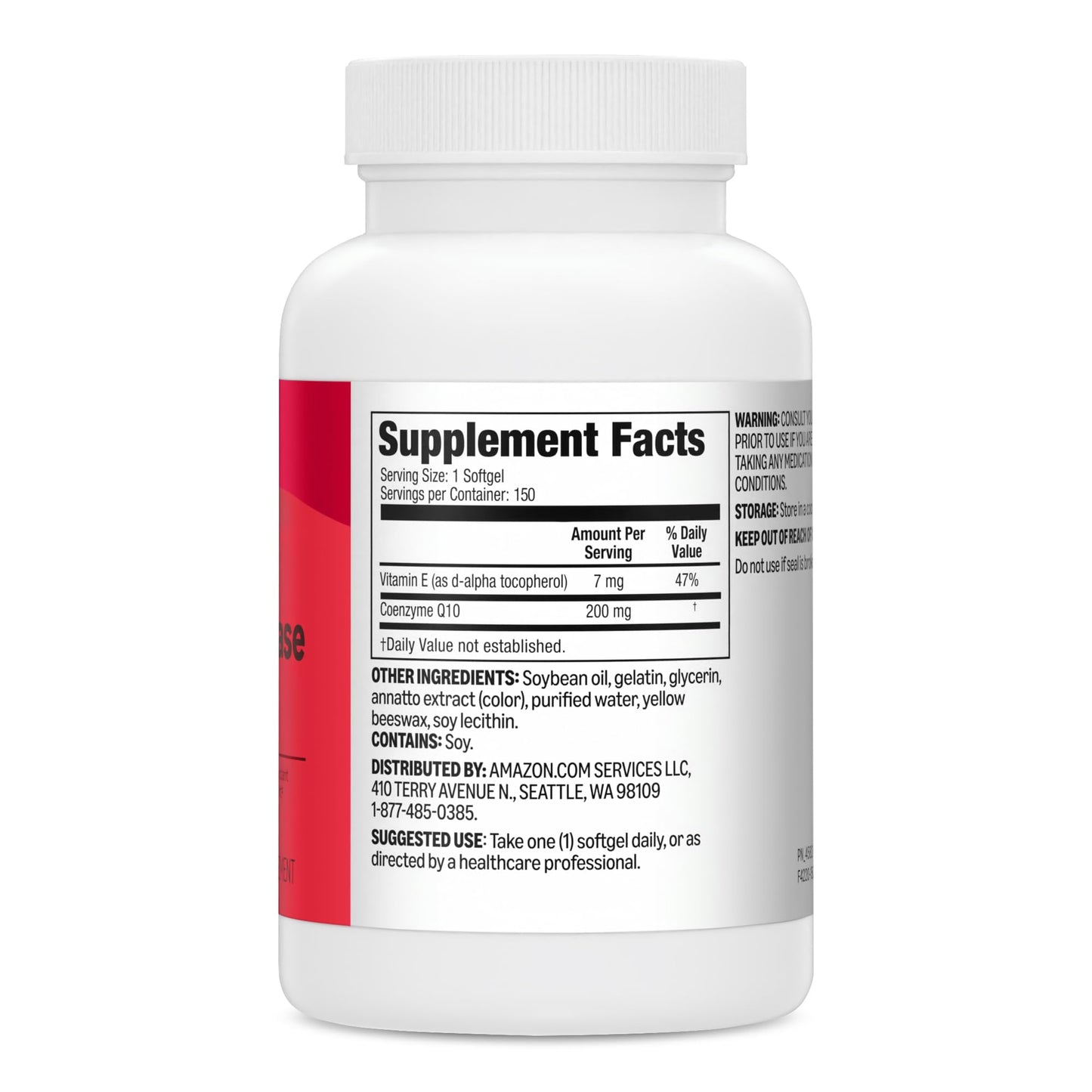 Amazon Basics CoQ10 Softgels, 200 mg, 150 Count