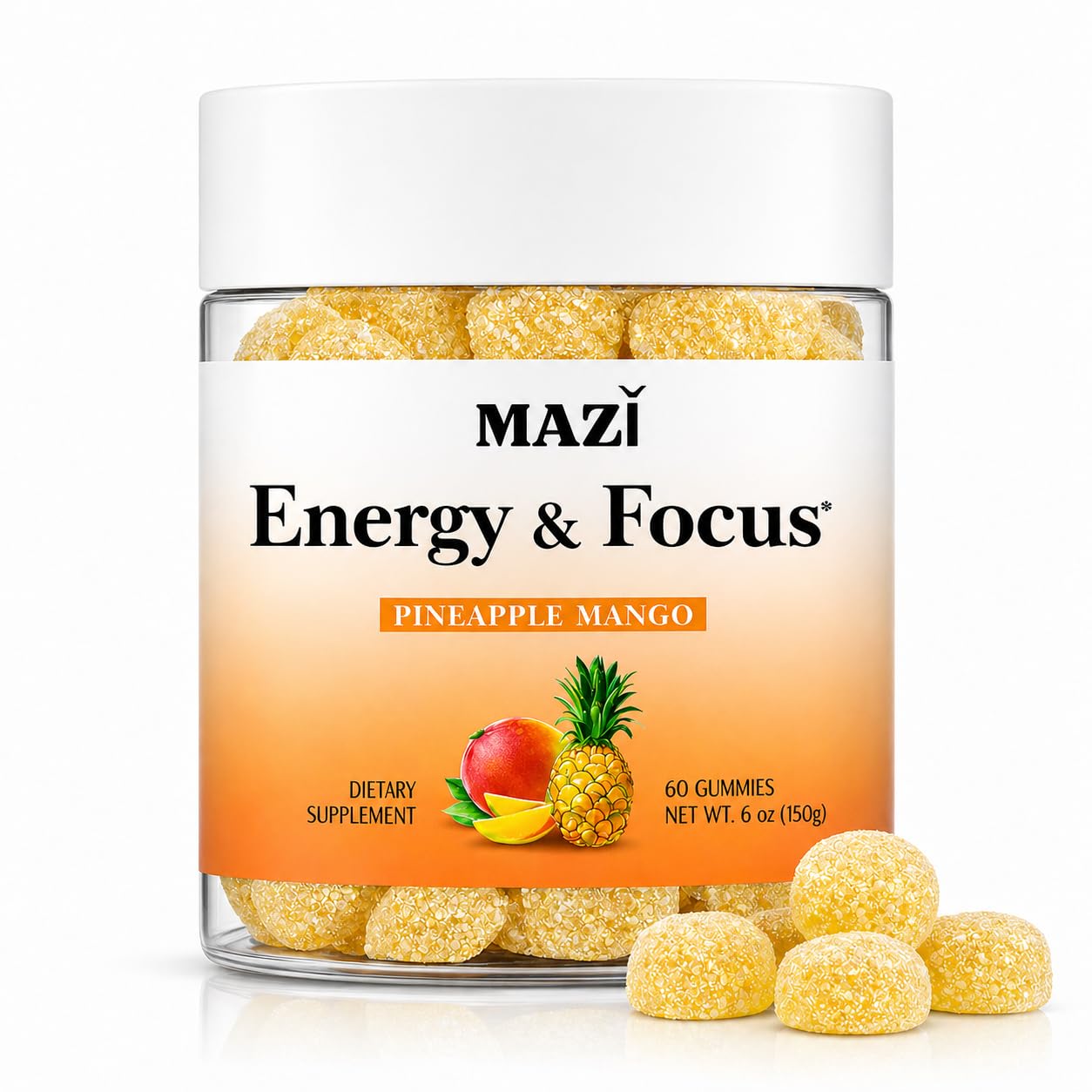 MAZI Energy & Focus Gummies, 60 Count
